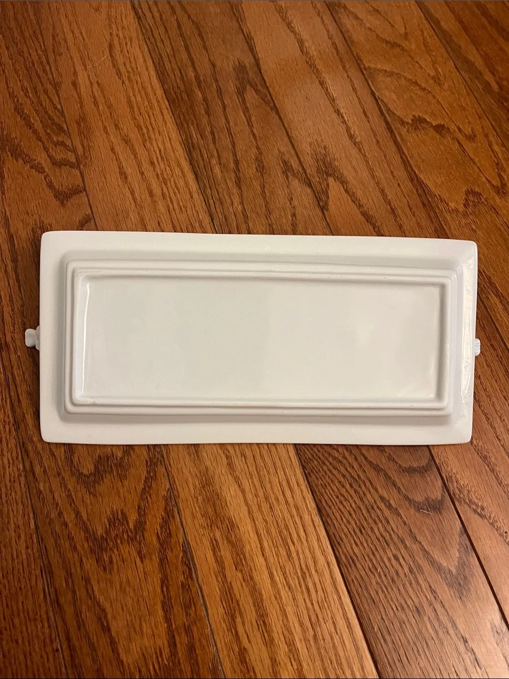 WORLD MARKET Rectangle White Ceramic Jewelry Vanity Tray Bird Handles 11